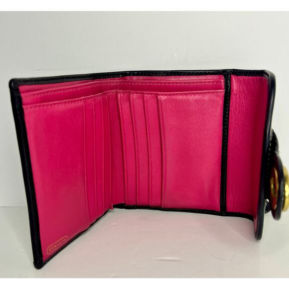 Coach Legacy Turnlock Wallet Black & Pink - Picture 4 of 10